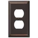 Century Aged Bronze Steel 1-Duplex Outlet Wall Plate