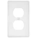 White Ceramic Duplex Outlet Wall Plate