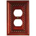 Rope Mahogany Solid Wood 1-Duplex Outlet Wallplate