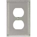Satin Nickel Duplex Outlet Wall Plate