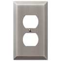 Century Antique Nickel Steel 1-Duplex Outless Wallplate