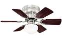 30-Inch 6-Blade Petite Brushed Nickel Ceiling Fan With Light 