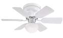 30-Inch 6-Blade Petite White Ceiling Fan With Light 