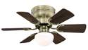 30-Inch 6-Blade Petite Antique Brass Ceiling Fan With Light 