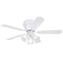Contempra Trio 42-Inch White Indoor Ceiling Fan With DImmable LED Light Fixture