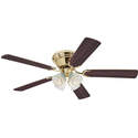 Contempra IV 52-Inch Polished Brass Indoor Ceiling Fan With Dimmable LED Light Fixture