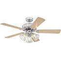 42-Inch Newtown Brushed Nickel 5-Blade Ceiling Fan, Dimmable LED Light Fixture