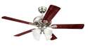 52-Inch 5-Blade Brushed Nickel Swirl Indoor Ceiling Fan With Dimmable LED Light Fixture