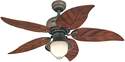 Oasis 48-Inch Oil Rubbed Bronze Indoor/Outdoor Ceiling Fan, LED Light Fixture