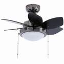 Quince 24-Inch Chrome Finish Indoor Ceiling Fan, Dimmable LED Light Fixture