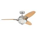 46-Inch Arcadia Brushed NIckel Indoor Ceiling Fan, Dimmable LED Light Fixture