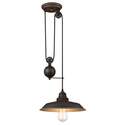 Iron Hill 1-Light Indoor Pulley Pendant, Oil Rubbed Bronze