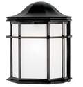 Black Cast Aluminum With White Acrylic Lens One Light Outdoor Wall Lantern 