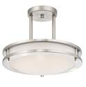 Lauderdale 11-7/8-Inch Dimmable LED Indoor Semi-Flush Mount Ceiling Fixture, Brushed Nickel Finish