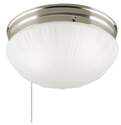2-Light Indoor Brushed Nickel Ceiling Fixture With Pull Chain