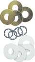 12 Assorted Washers, Brass-Plated Steel and Rubber