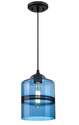 Soren Matte Black Indoor Mini Pendant With Sapphire Glass
