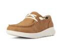 Hilo Tan Floral Emboss Moc Toe Women's Shoe, 8.5 B