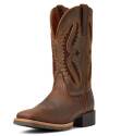 Hybraid Rancher VentTek 360 Distressed Tan / Truffle Wide Square Toe Women's Western Boot, 10 B