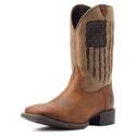 Sport My Country VentTEK Faithful Brown Wide Square Toe Men's Western Boot, 11 D