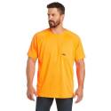 Rebar™ ClimateTEK™ Neon Orange Pocket Short Sleeve Men's T Shirt, S