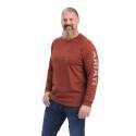 Rebar™ Cherry Mahogany Logo Long Sleeve Men's T Shirt, S