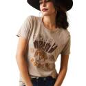 Oatmeal Heather Vintage Rodeo Short Sleeve Women's T Shirt, XS