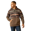 Brindle Aztec Long Sleeve Men's Hoodie, S