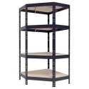 Matte Grey, 4-Tier, Garage Series, Freestanding Corner Shelf Unit