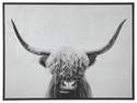 Pancho Black & White Highland Cow Wall Art