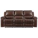 Rackingburg Mahogany Leather Reclining Sofa