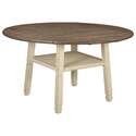 Bolanburg White Counter Height Round Dining Drop Leaf Table