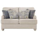 Traemore Linen Loveseat With 4 Throw Pillows
