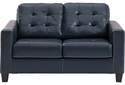 Altonbury Blue Leather Loveseat