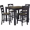 Froshburg Black & Brown 5-Piece Counter Height Dining Set