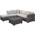 Cherry Point Gray 4-Piece Sectional With Ottoman