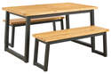 Town Wood Brown & Black Outdoor Dining Table Set