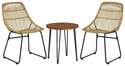Coral Sand Light Brown & Black Outdoor Chairs & Table Set
