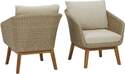 Crystal Cave Beige Outdoor Lounge Chair With Cushion, Set Of 2