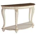 Realyn Antique White & Brown Sofa Table