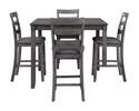 Bridson Gray Counter Height Dining Table And Bar Stools, Set Of 5