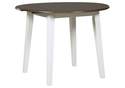 Woodanville White And Brown Round Drop Leaf Table