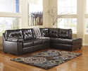 Alliston Chocolate DuraBlend Sectional With Right Arm Facing Chaise
