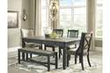 Black/Gray Tyler Creek Dining Room Table With 4 Chairs And Bench