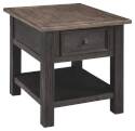 Tyler Creek Grayish Brown & Black Rectangular End Table