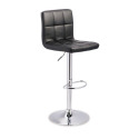Bellatier Black & Chrome Upholstered Adjustable Height Barstool