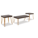 Bandyn Brown & Champagne Occasional Table Set, 3-Piece Set