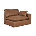 Emilia Caramel Leather Right Arm Facing Corner Chair