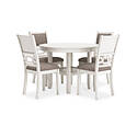 Erinberg Antique White Round 5-Piece Dining Table Set