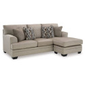 Stonemeade Taupe Chaise Sofa With 4 Throw Pillows